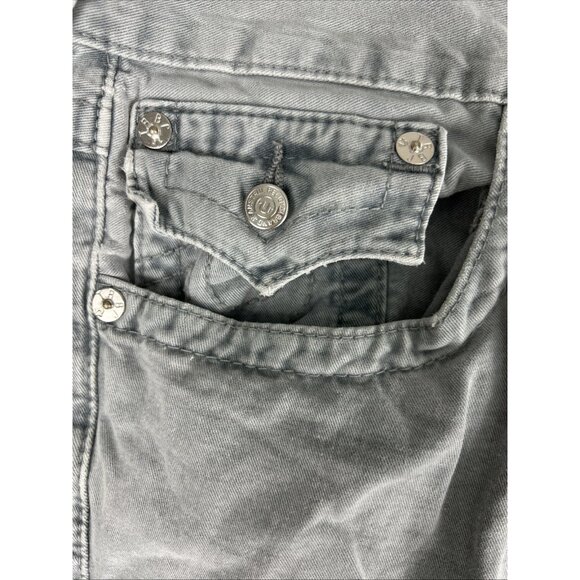 True Religion Shorts Men’s 34 Straight Cut Off Dual Duty Smoke Pocket Flap Gray - Picture 2 of 11